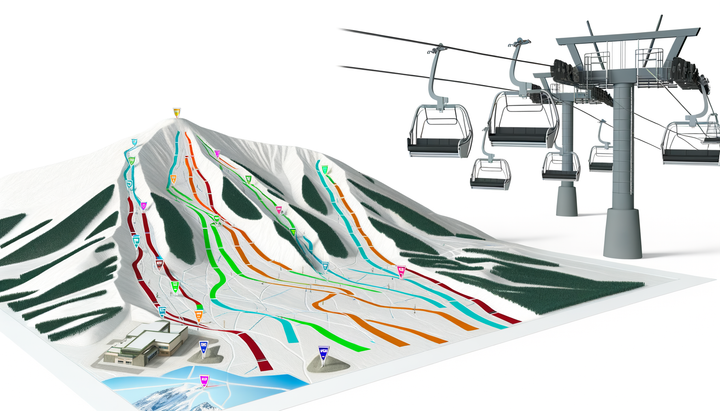Reading Your 3D Ski Map: Lifts, Runs & Elevation