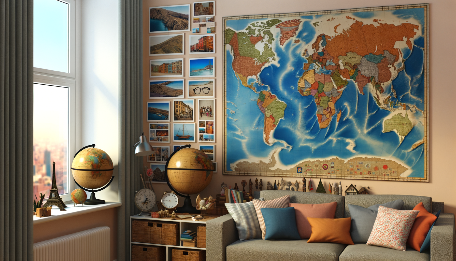 How to Create a Travel Wall with Maps and Globes