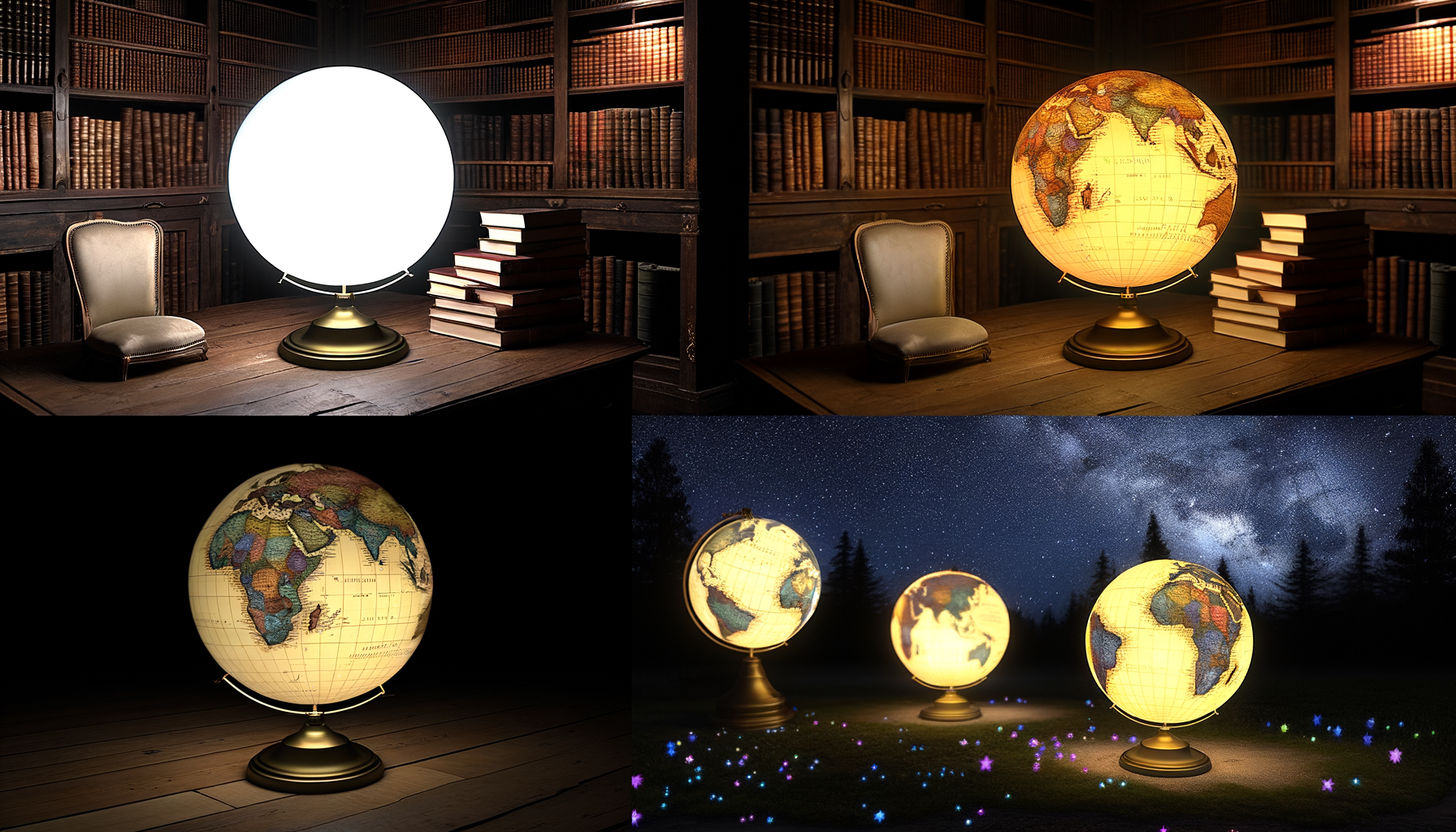 The Magic of Illuminated Globes at Night