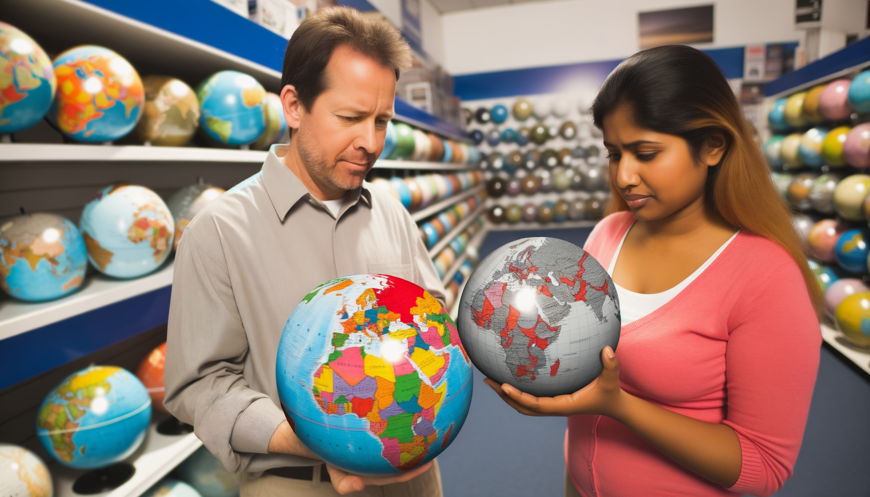 Choosing a Globe with Political vs. Physical Boundaries