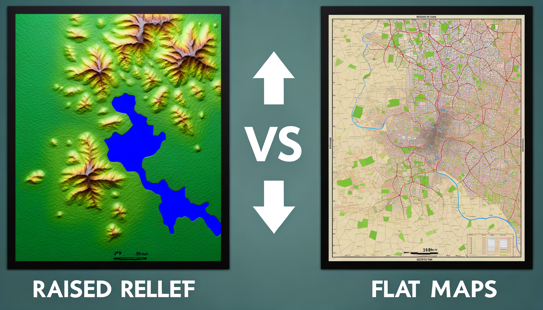 Raised Relief Maps vs. Flat Maps: Which Is Better?