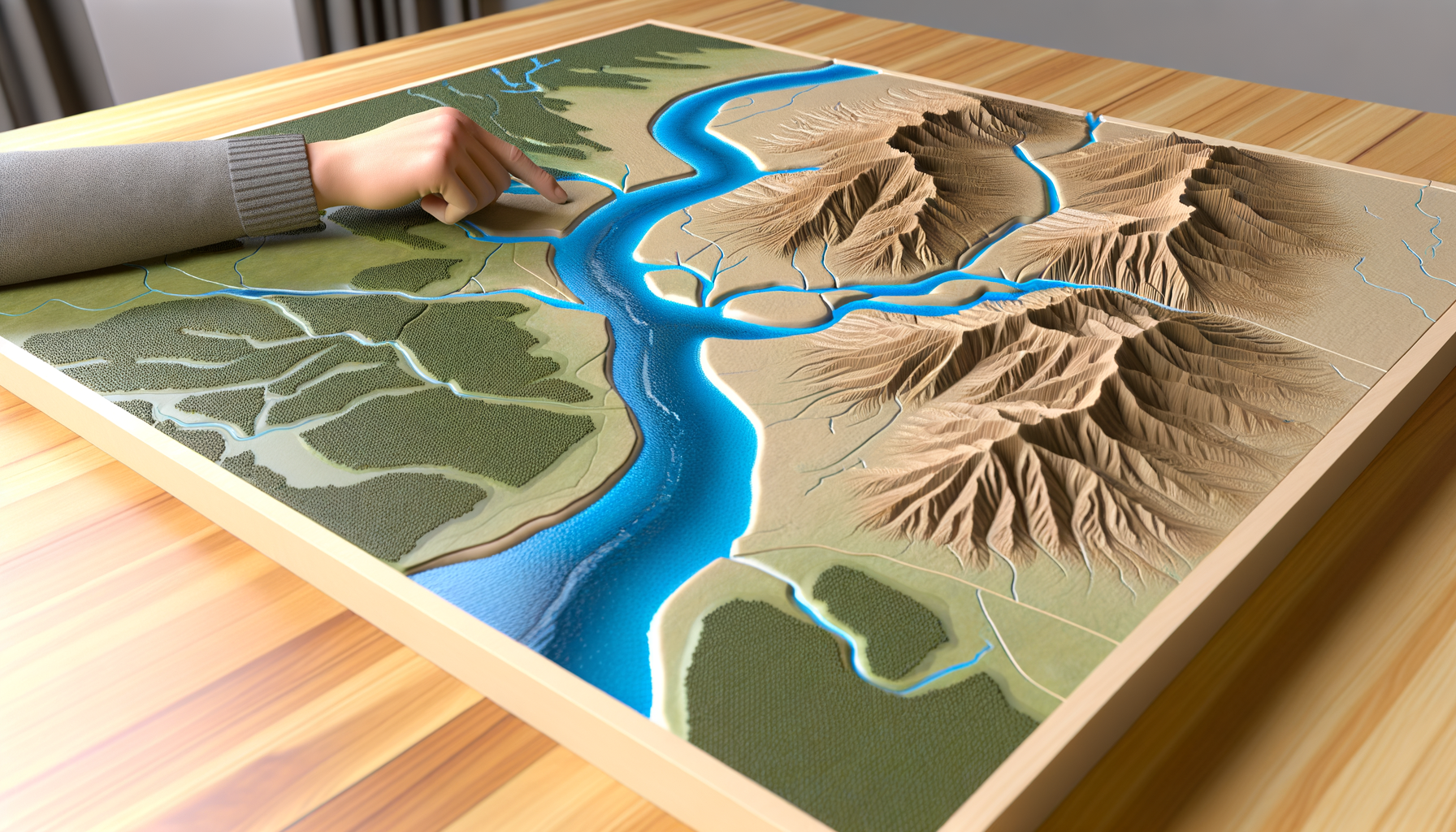 Using Raised Relief Maps to Study River Systems and Watersheds