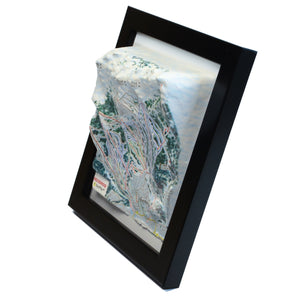 TESTPLAY Breckenridge Ski Area 3D raised relief map showing topography, lifts and ski runs.