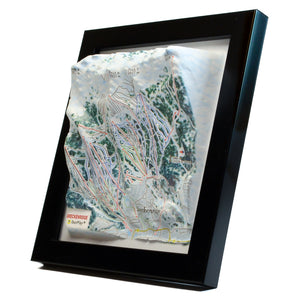 TESTPLAY Breckenridge Ski Area 3D raised relief map showing topography, lifts and ski runs.