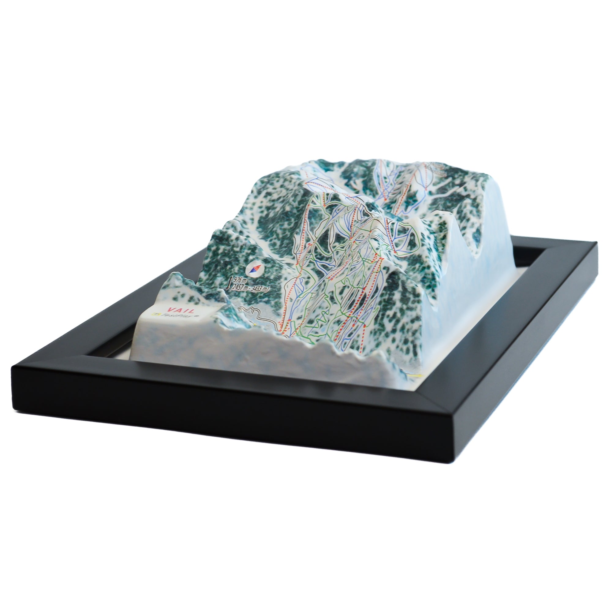 TestPlayNA 3D ski resort map of Vail, Rocky Mountains showing terrain, runs, and back bowls