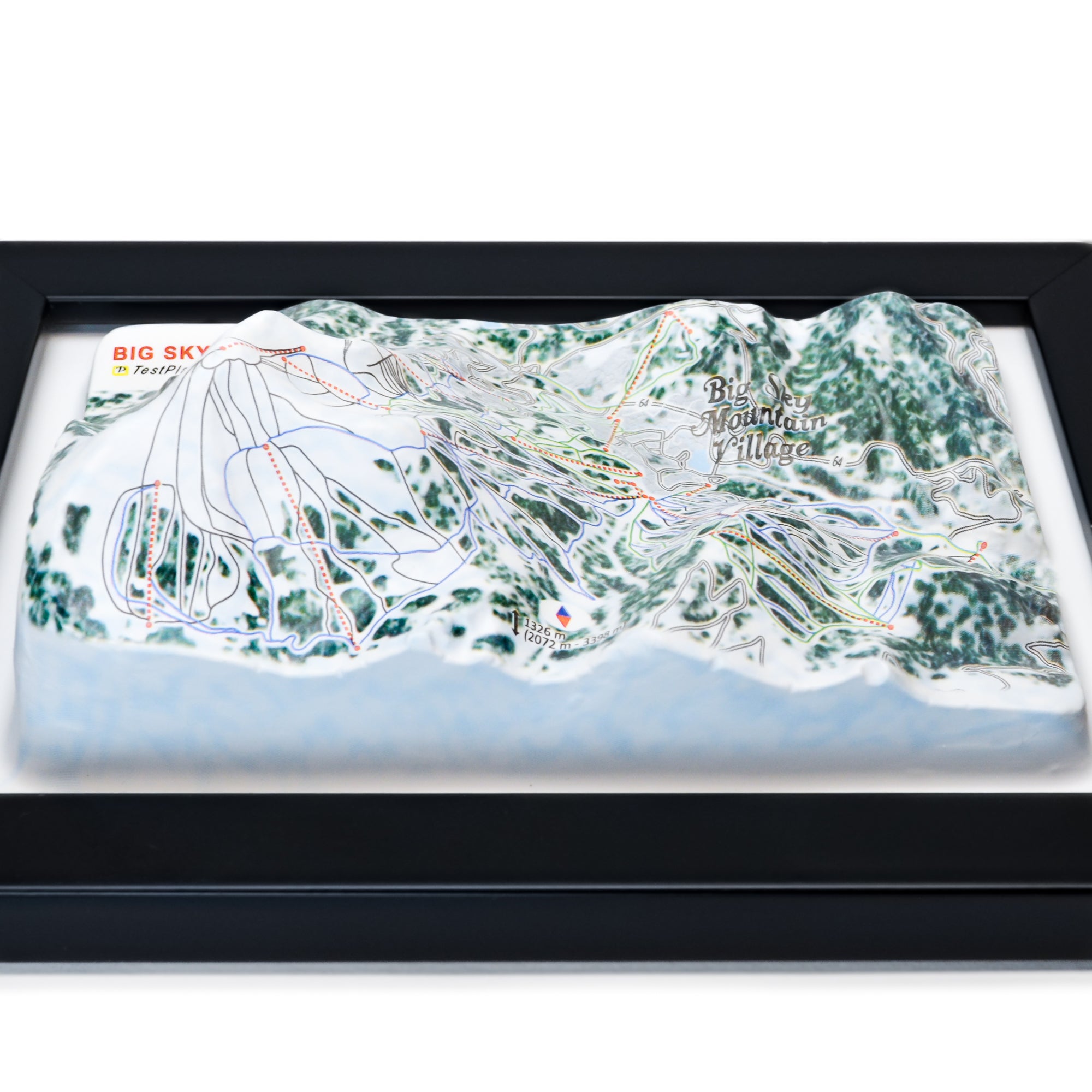 TestPlayNA 3D ski resort map of Big Sky showing vast terrain and lifts
