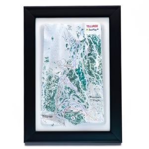 TestPlayNA 3D ski resort map of Telluride showing diverse terrain, runs, and lifts