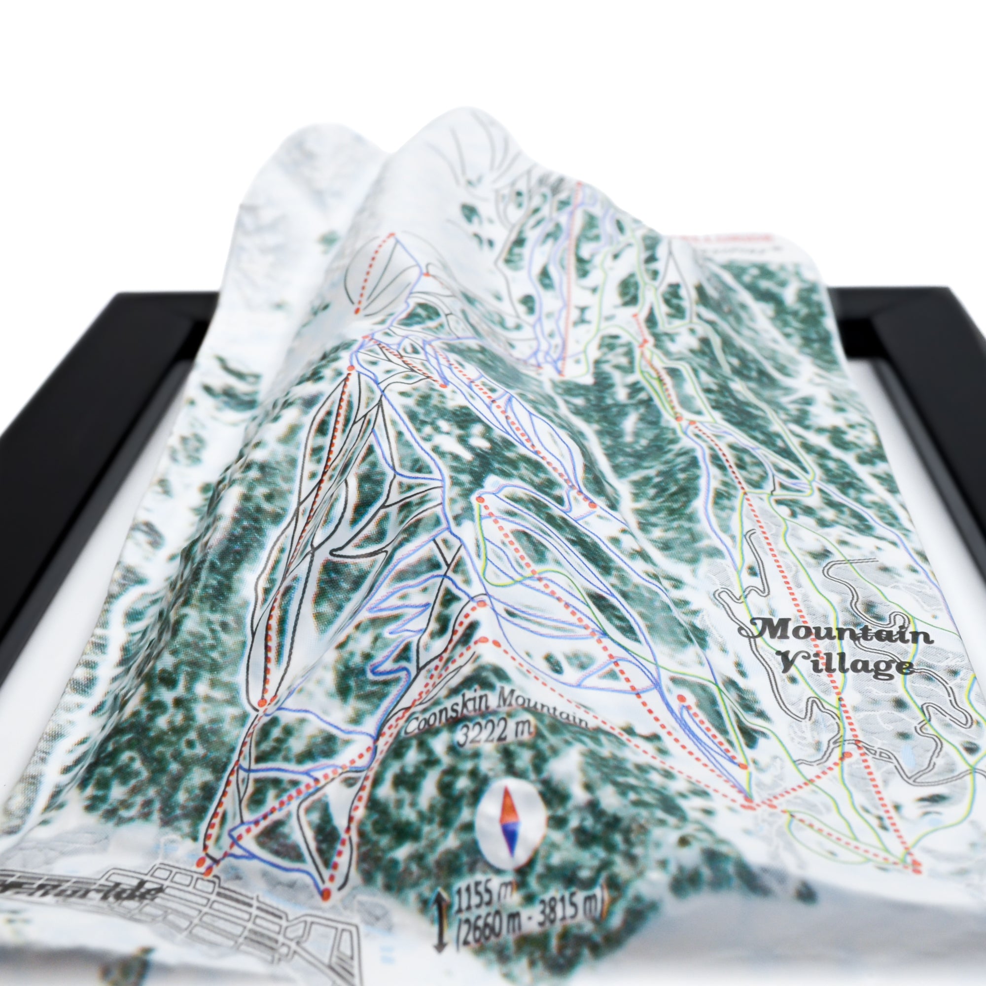 TestPlayNA 3D ski resort map of Telluride showing diverse terrain, runs, and lifts