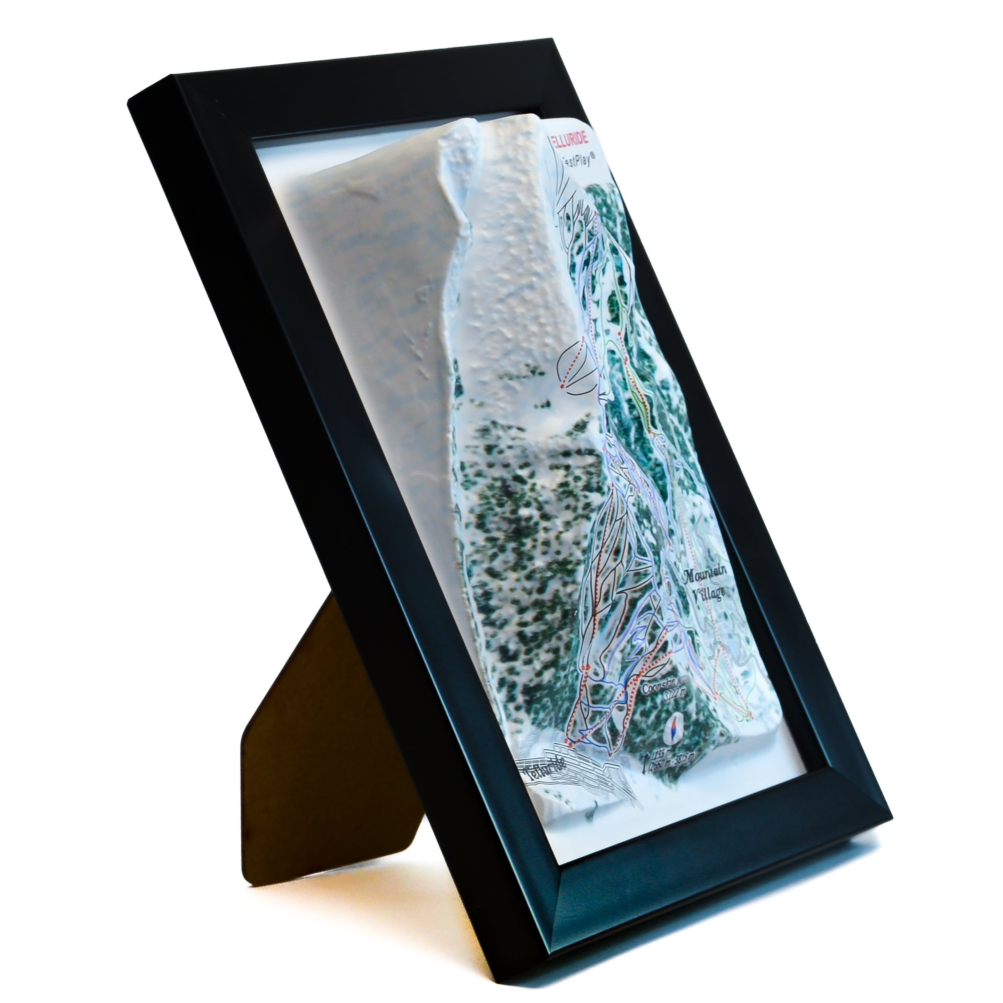 TestPlayNA 3D ski resort map of Telluride showing diverse terrain, runs, and lifts