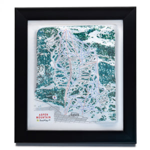TestPlayNA 3D ski resort map of Aspen Mountain showing challenging terrain and lifts