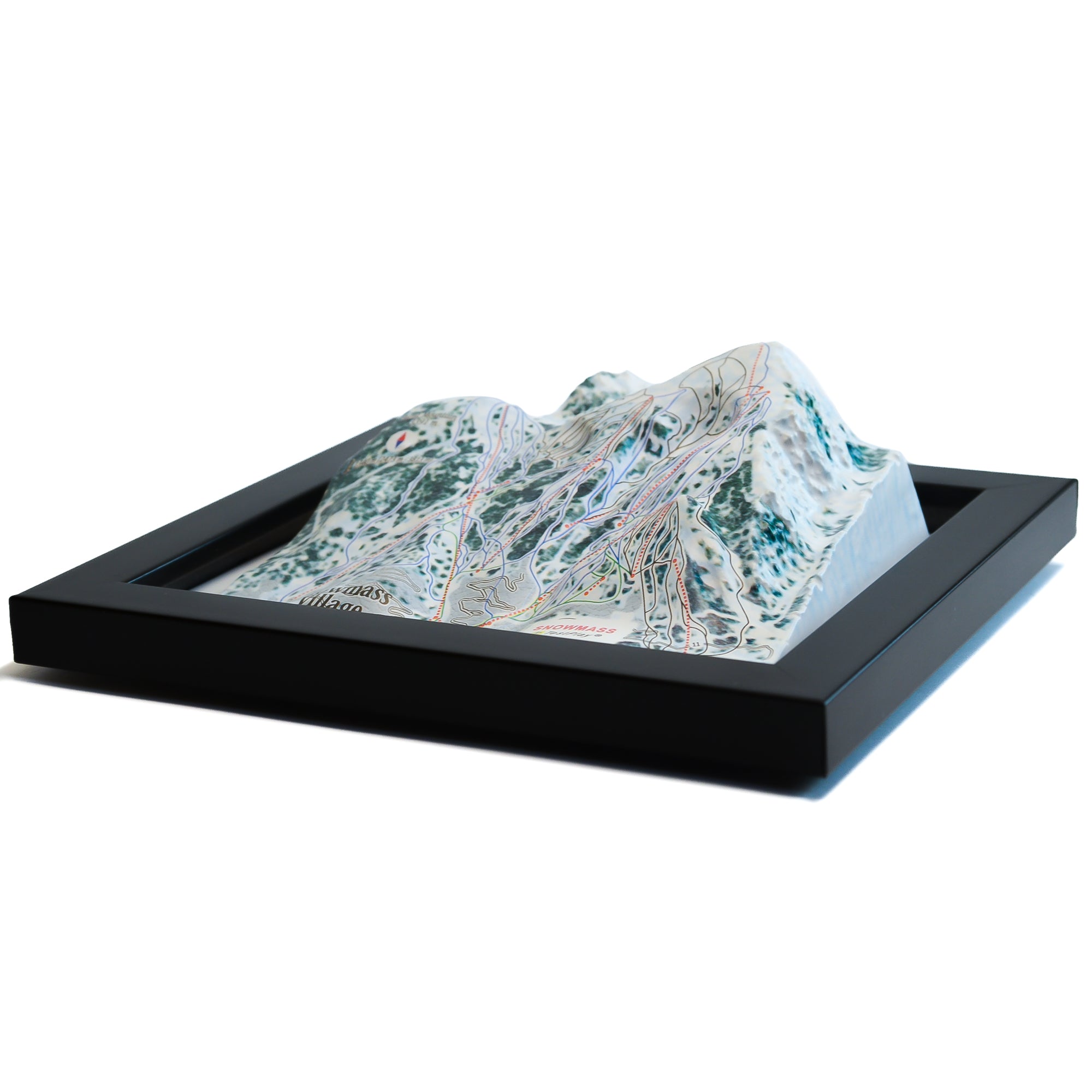 TestPlayNA 3D ski resort map of Snowmass, Aspen showing diverse terrain and lifts