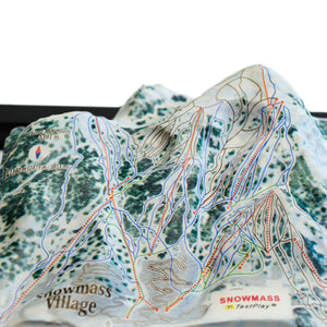 TestPlayNA 3D ski resort map of Snowmass, Aspen showing diverse terrain and lifts