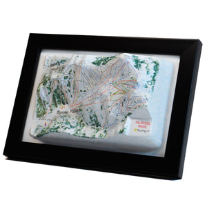 TestPlayNA 3D ski resort map of Palisades Tahoe, Lake Tahoe showing terrain, runs, and lifts