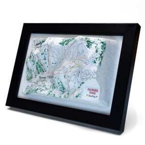 TestPlayNA 3D ski resort map of Palisades Tahoe, Lake Tahoe showing terrain, runs, and lifts