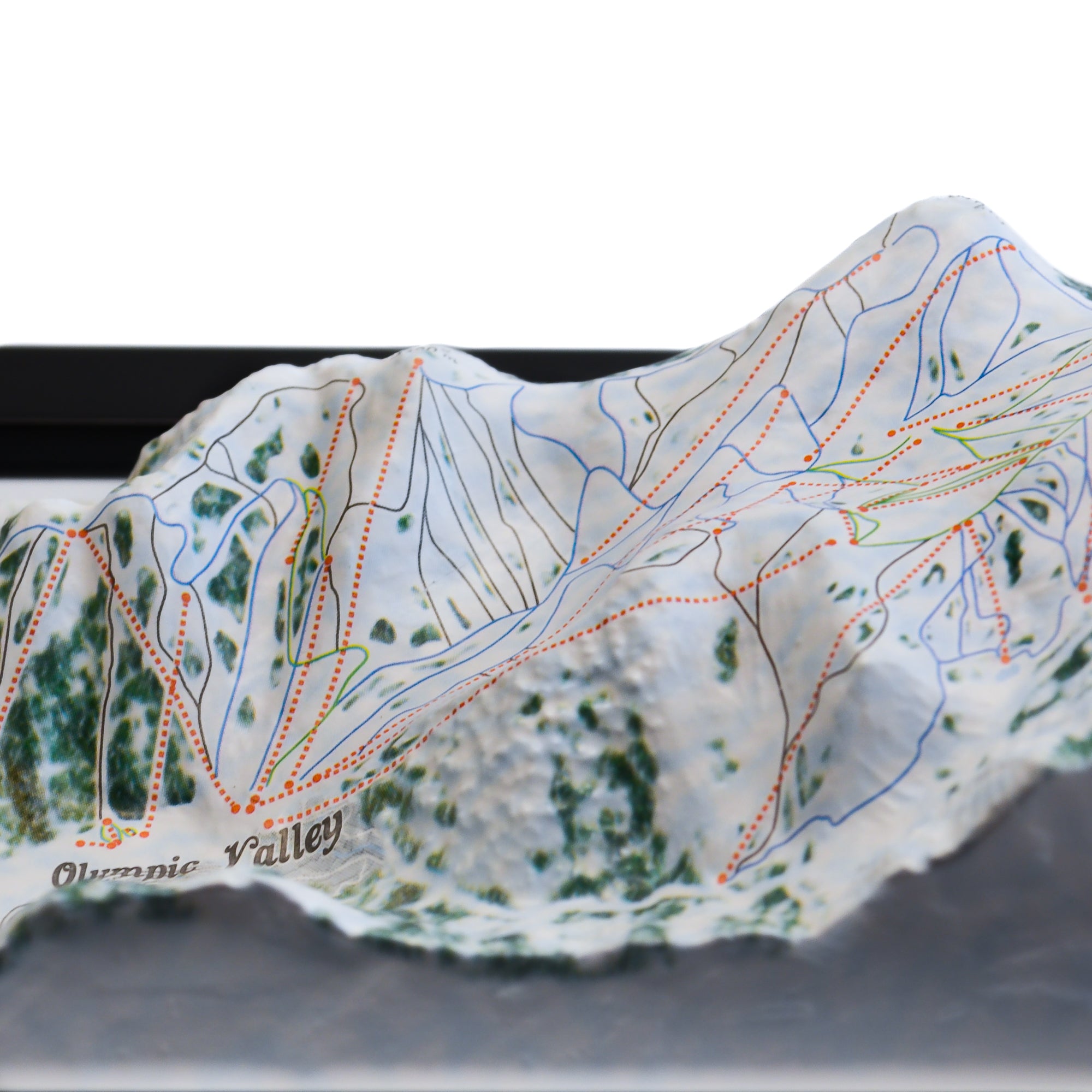 TestPlayNA 3D ski resort map of Palisades Tahoe, Lake Tahoe showing terrain, runs, and lifts