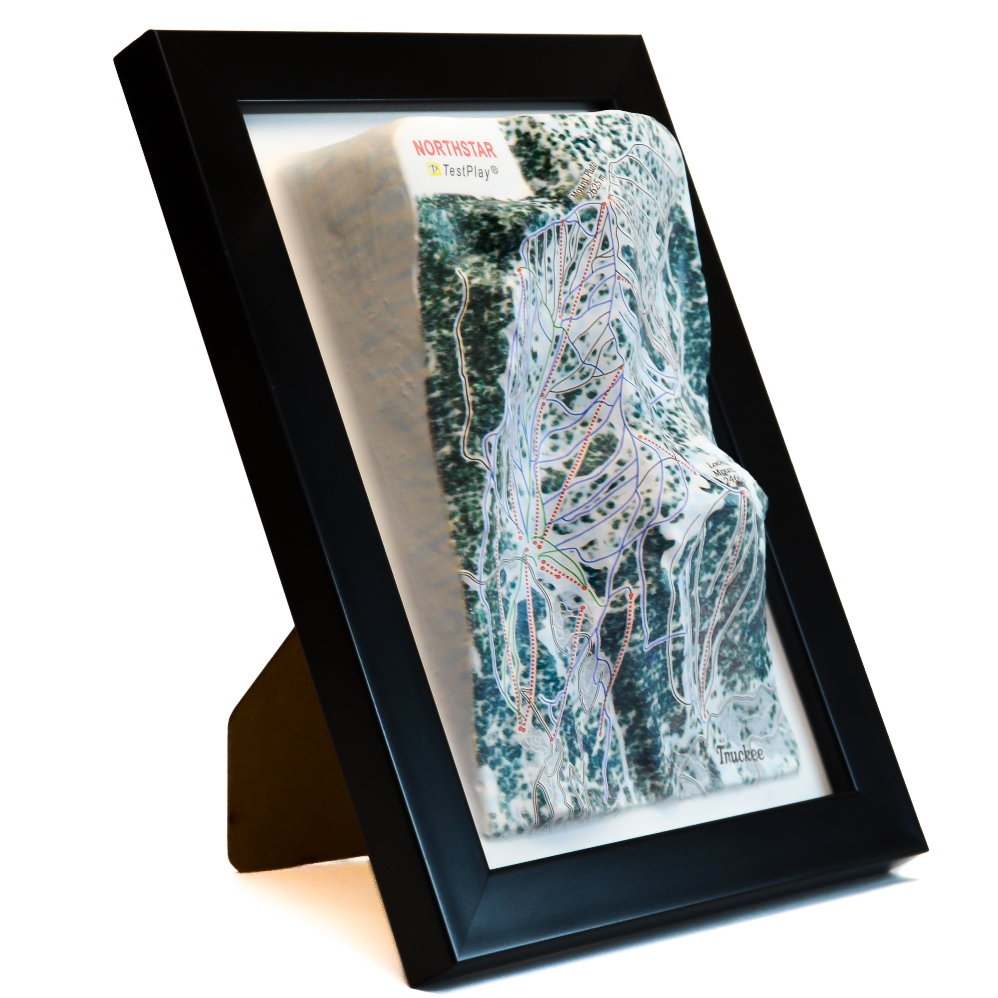 TestPlayNA 3D ski resort map of Northstar, Lake Tahoe showing terrain, runs, and lifts