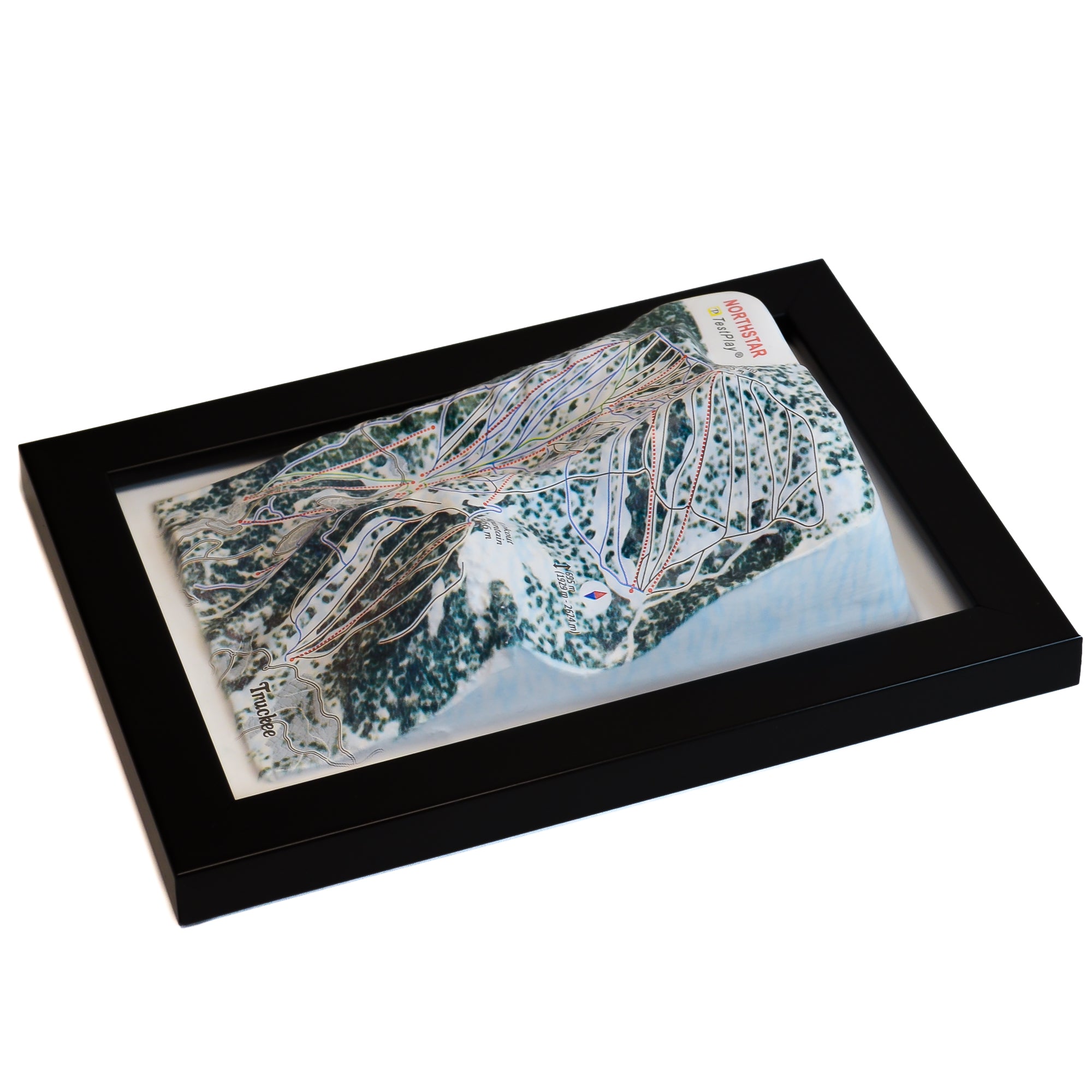 TestPlayNA 3D ski resort map of Northstar, Lake Tahoe showing terrain, runs, and lifts