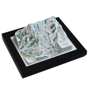 TestPlayNA 3D ski resort map of Deer Valley showing groomed trails and terrain