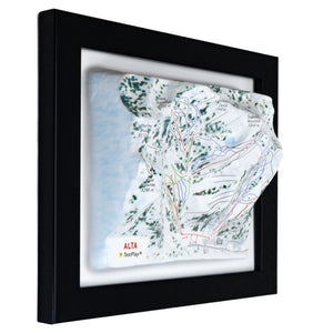 TestPlayNA 3D ski resort map of Alta showing terrain, runs, and lifts