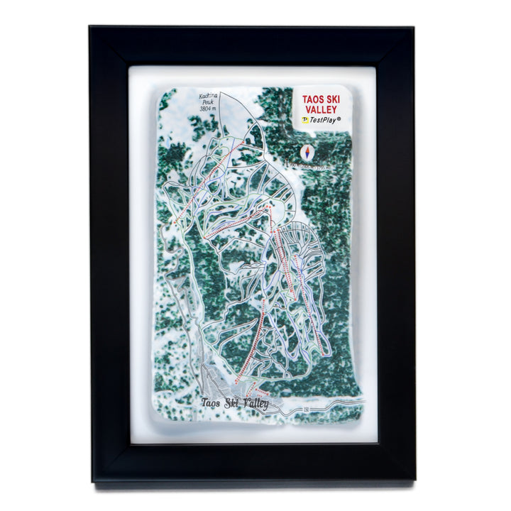 TestPlayNA 3D ski resort map of Taos Ski Valley showing terrain, runs, and lifts