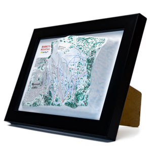 TestPlayNA 3D ski resort map of Mammoth Mountain showing mountains, terrain, and lifts