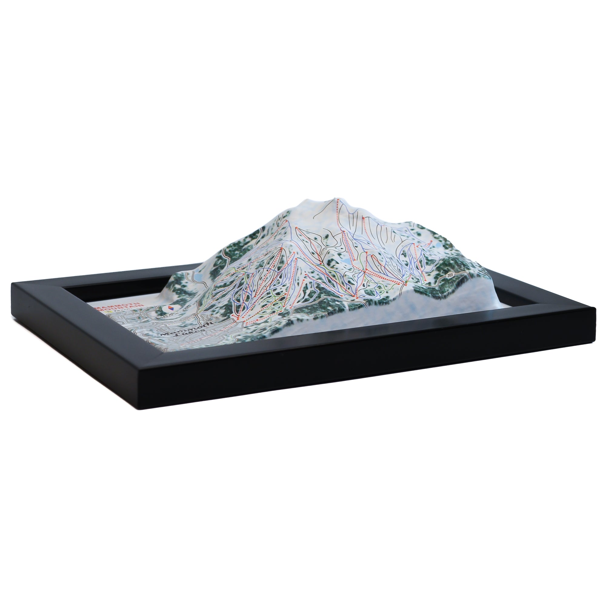 TestPlayNA 3D ski resort map of Mammoth Mountain showing mountains, terrain, and lifts