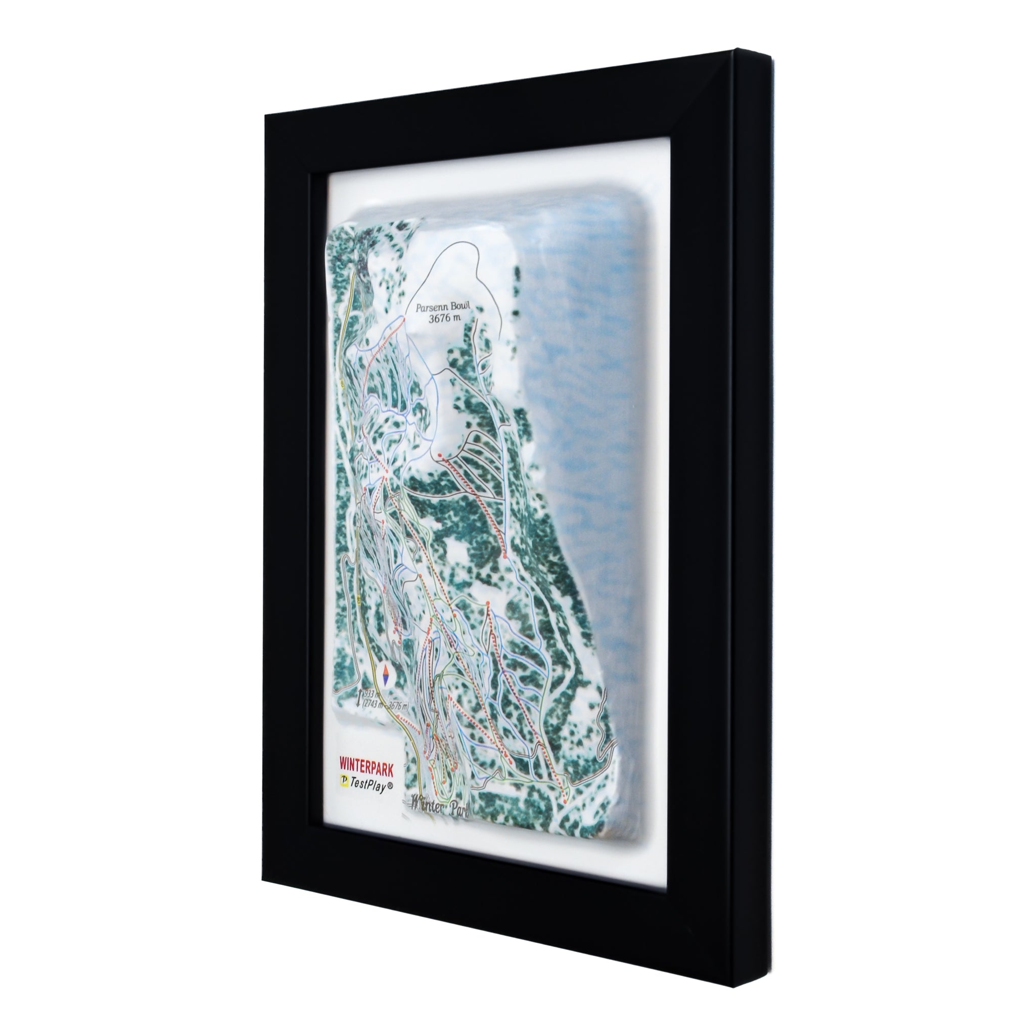 TestPlayNA 3D ski resort map of Winter Park showing varied terrain and lifts