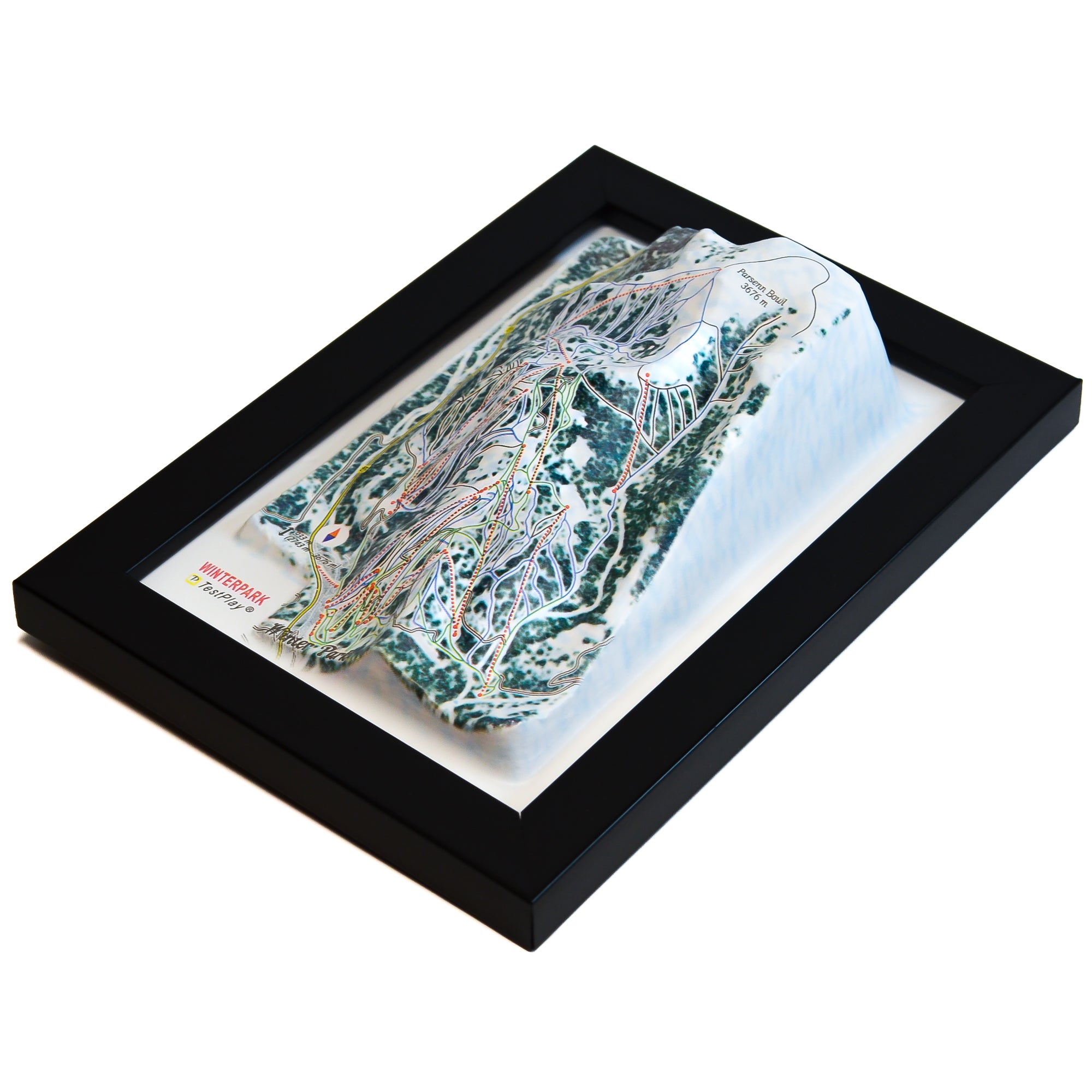 TestPlayNA 3D ski resort map of Winter Park showing varied terrain and lifts