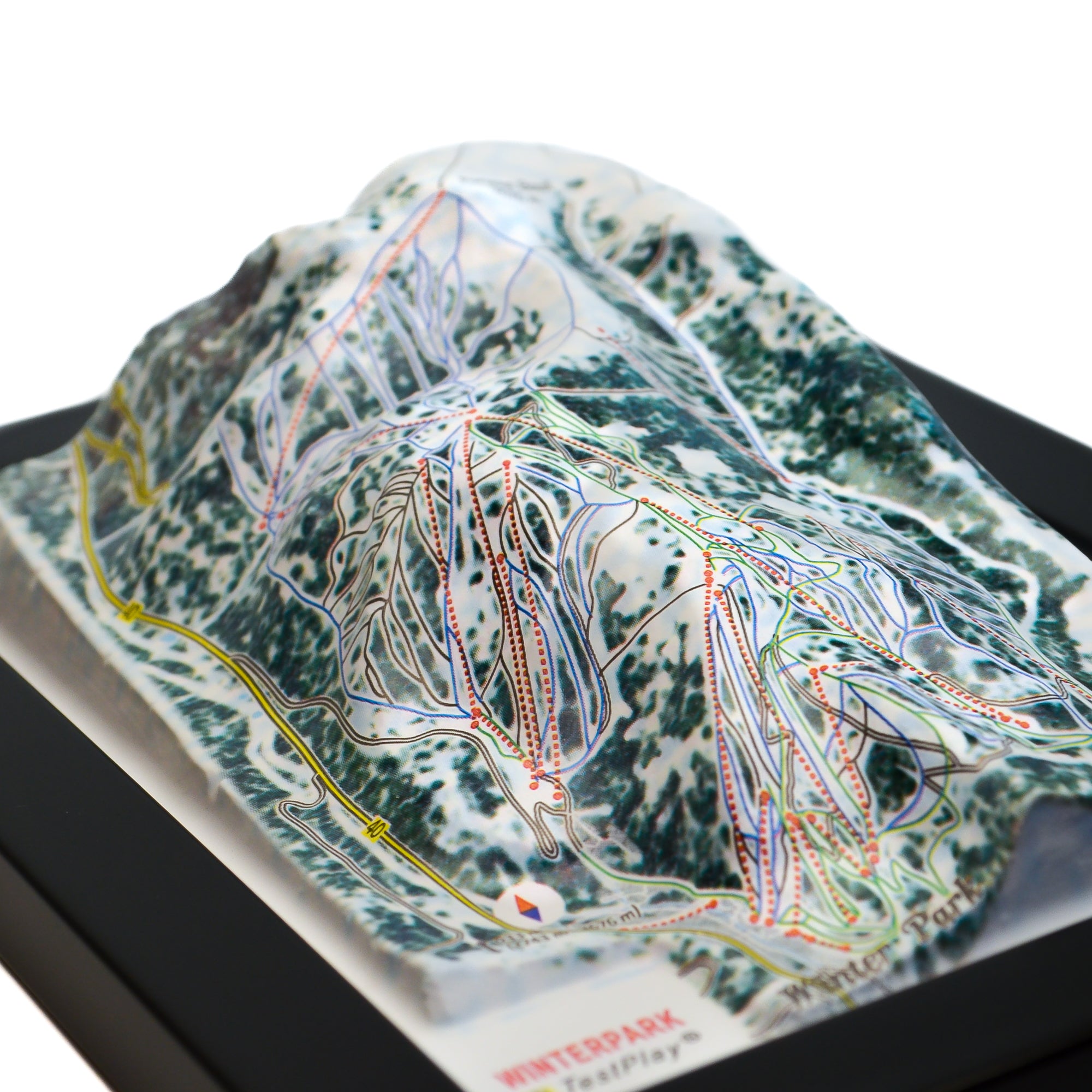 TestPlayNA 3D ski resort map of Winter Park showing varied terrain and lifts