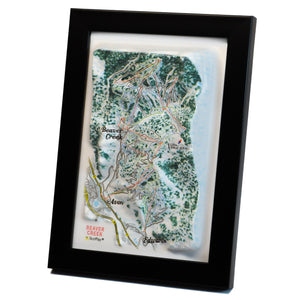 TestPlayNA 3D ski resort map of Beaver Creek showing terrain, winding trails, and lifts