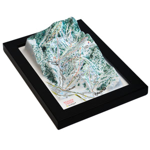 TestPlayNA 3D ski resort map of Beaver Creek showing terrain, winding trails, and lifts