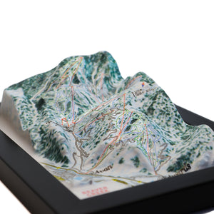TestPlayNA 3D ski resort map of Beaver Creek showing terrain, winding trails, and lifts