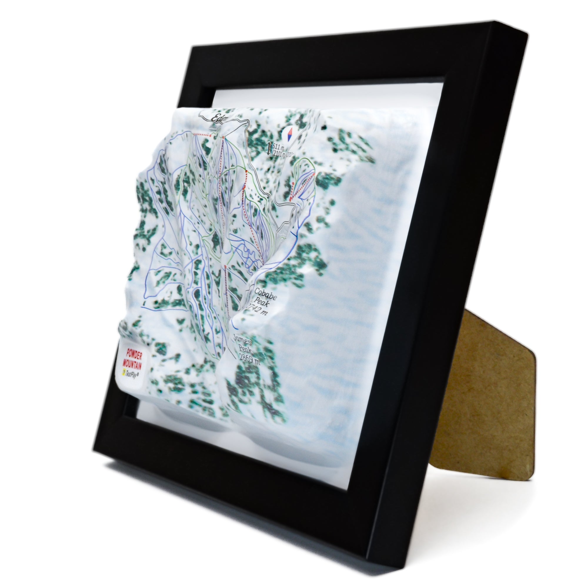 TestPlayNA 3D ski resort map of Powder Mountain showing terrain and lifts