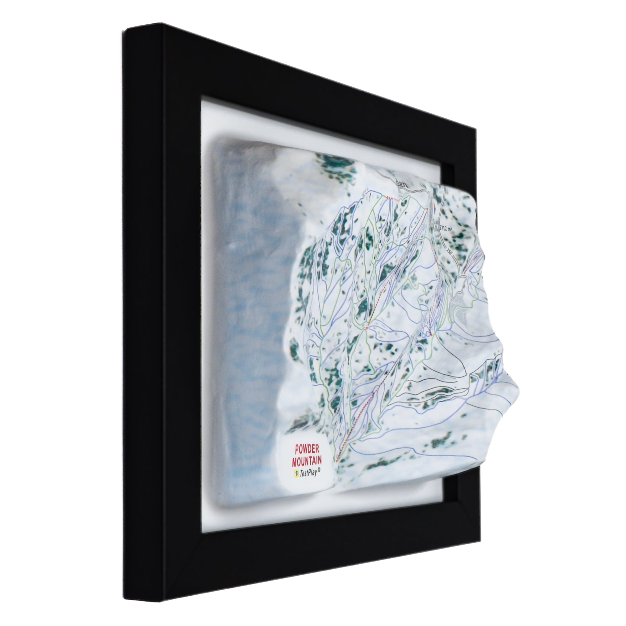 TestPlayNA 3D ski resort map of Powder Mountain showing terrain and lifts