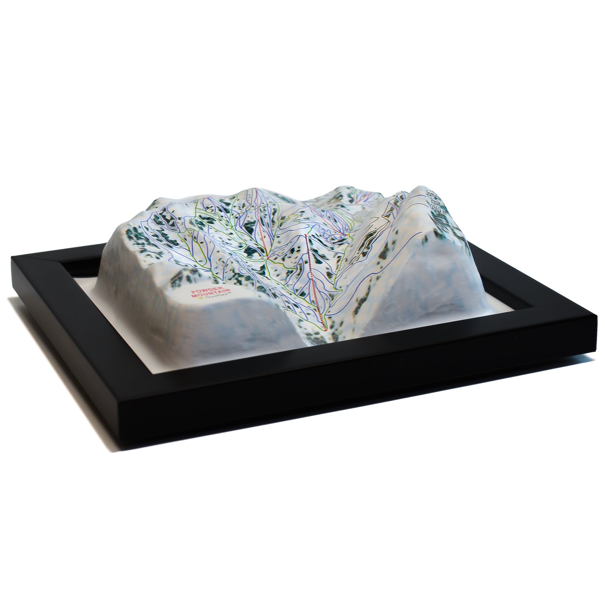 TestPlayNA 3D ski resort map of Powder Mountain showing terrain and lifts