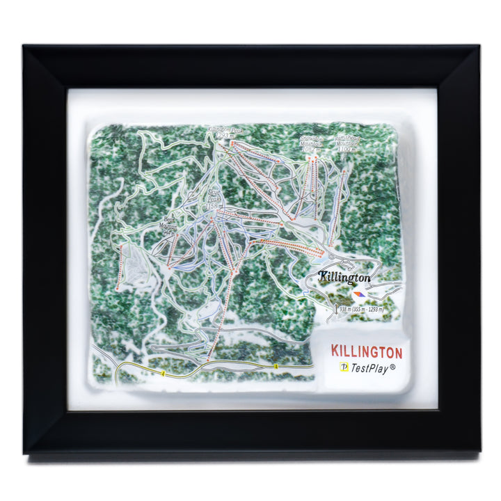 TestPlayNA 3D ski resort map of Killington showing peaks, terrain, and lifts