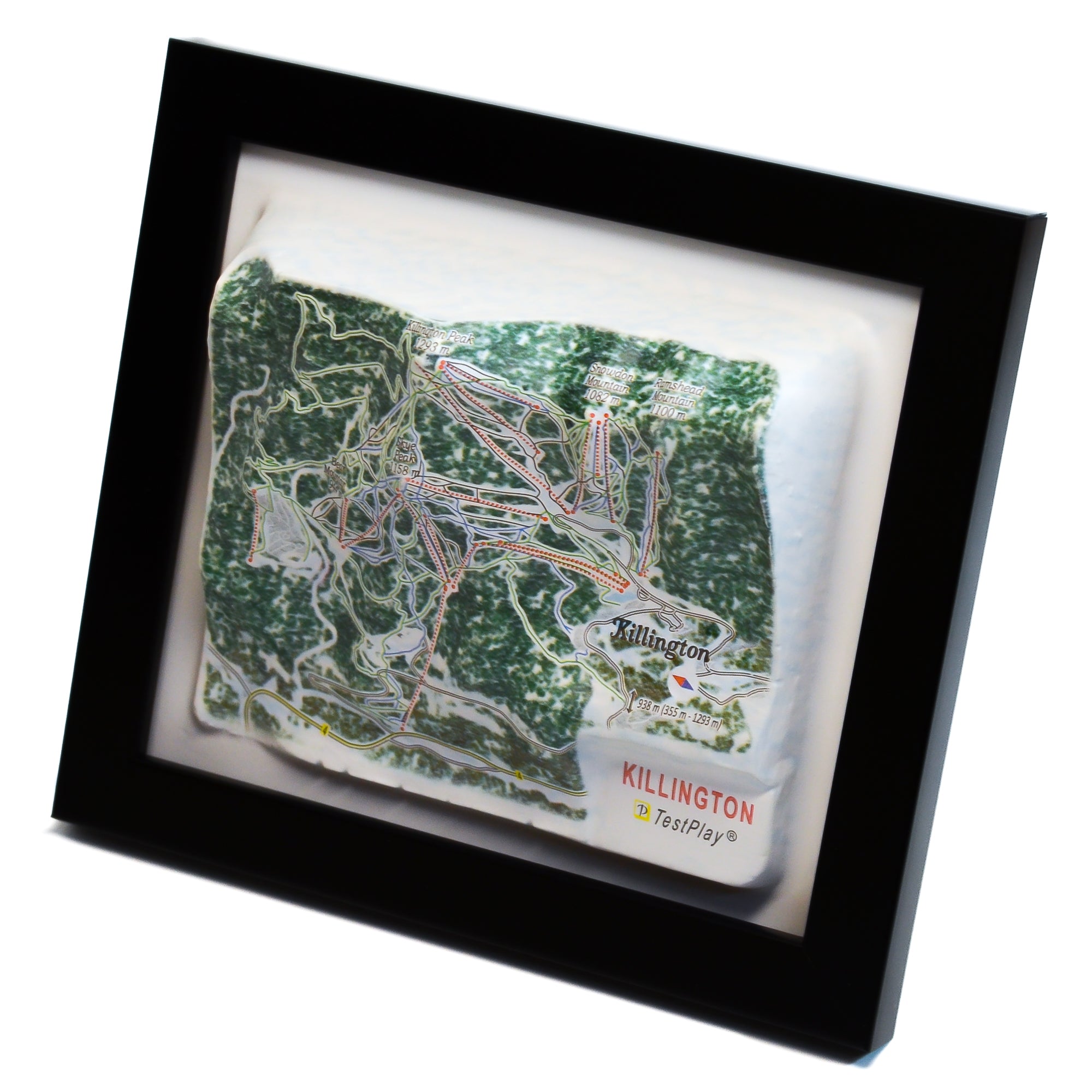 TestPlayNA 3D ski resort map of Killington showing peaks, terrain, and lifts