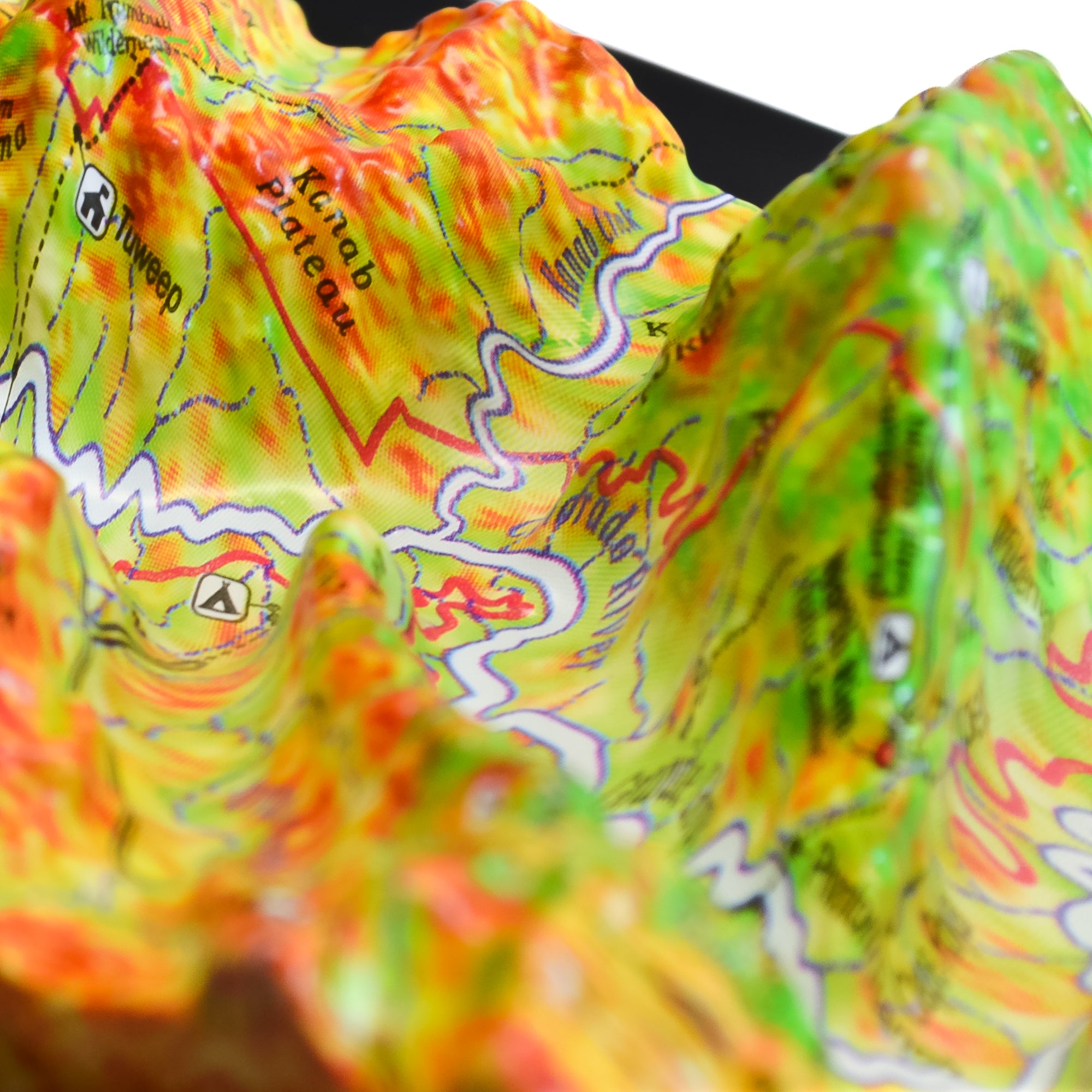 TestPlayNA 3D raised relief map of Grand Canyon National Park showing the gorge and Colorado River