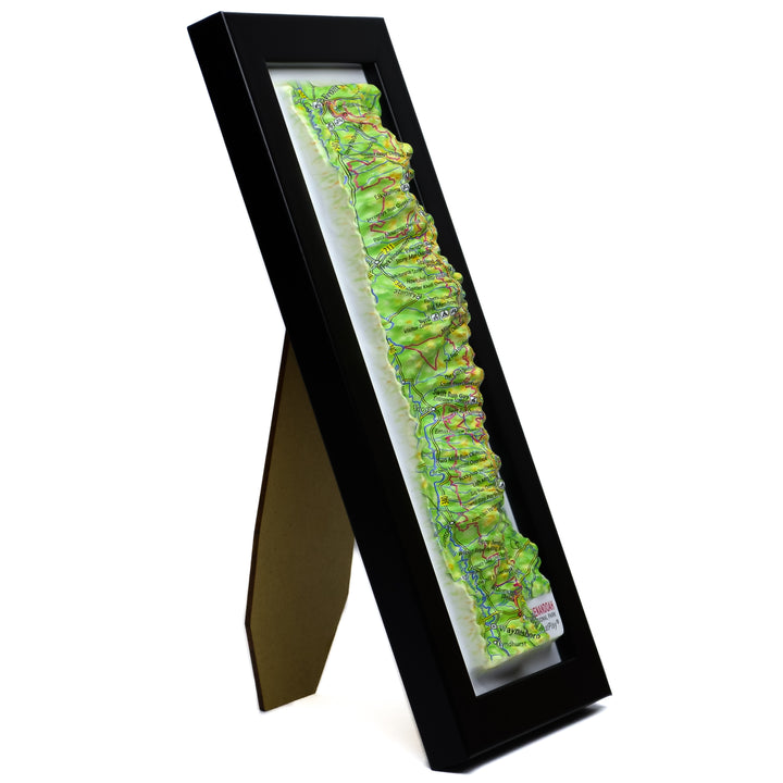 TestPlayNA 3D raised relief map of Shenandoah National Park showing the Blue Ridge Mountains and Skyline Drive