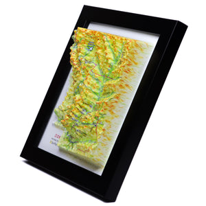 TestPlayNA 3D raised relief map of Zion National Park showing canyons and the Virgin River