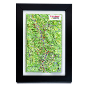 TestPlayNA 3D raised relief map of Cuyahoga Valley National Park showing the river and falls