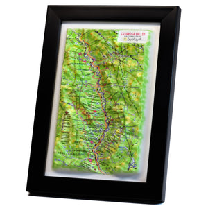 TestPlayNA 3D raised relief map of Cuyahoga Valley National Park showing the river and falls