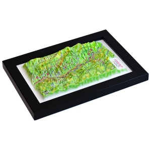 TestPlayNA 3D raised relief map of Cuyahoga Valley National Park showing the river and falls