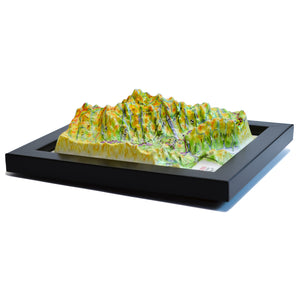 TestPlayNA 3D raised relief map of Glacier National Park showing lakes, valleys, and glaciers