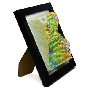 TestPlayNA 3D raised relief map of Rocky Mountain National Park showing mountains, lakes, and trails