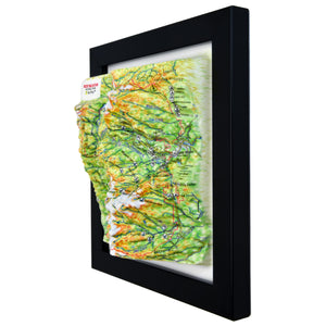 TestPlayNA 3D raised relief map of Rocky Mountain National Park showing mountains, lakes, and trails