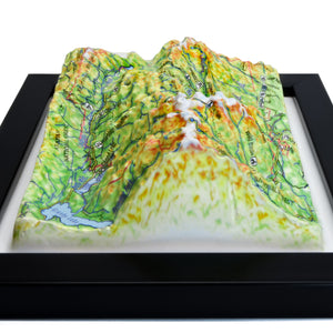 TestPlayNA 3D raised relief map of Rocky Mountain National Park showing mountains, lakes, and trails