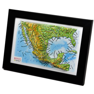 TestPlayNA 3D map of Mexico showing mountain ranges, valleys, and coastlines.