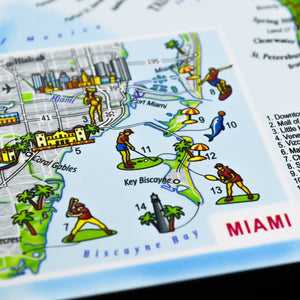 TestPlayNA 3D raised relief map of Florida and Miami showing coastline, Everglades, and cities