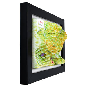 TestPlayNA 3D raised relief map of Las Vegas showing urban layout and surrounding terrain
